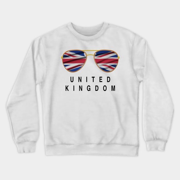 United Kingdom Sunglasses, United Kingdom Flag, United Kingdom gift ,  British UK , Crewneck Sweatshirt by JayD World